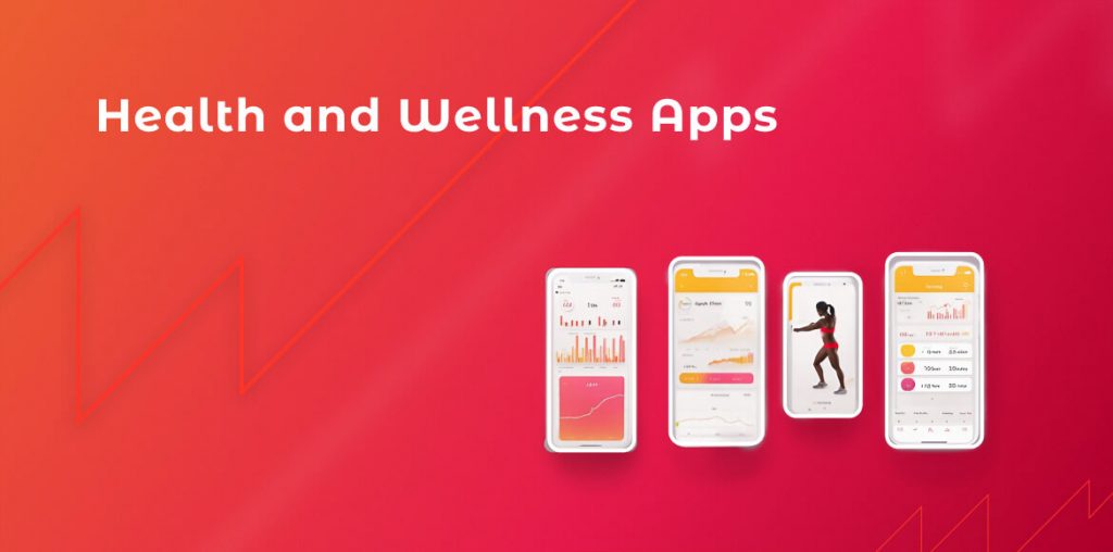 A dynamic fitness app showcasing vibrant workout routines and progress charts