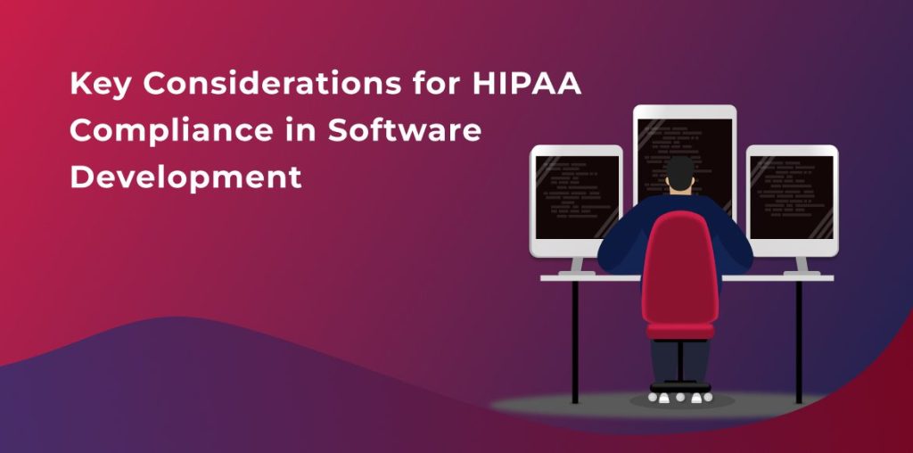 A developer working on a computer, designing secure software