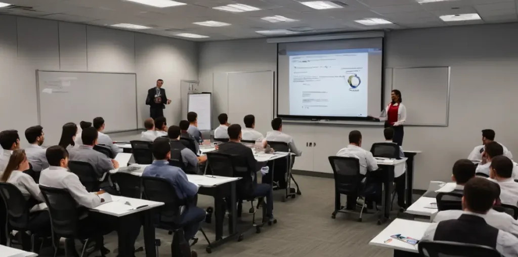 Image showing a corporate training session on RPA.